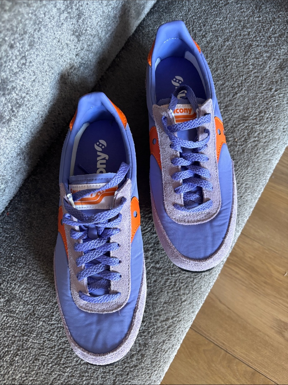 Saucony Lavender and Orange Low-Top Sneakers (unisex)
